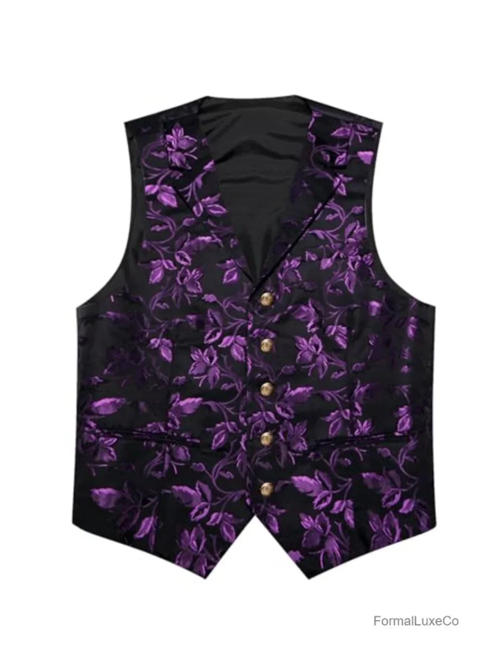 Mens Silk 5Pc Suit Vest Set w/ Tie Pocket Square Cufflinks